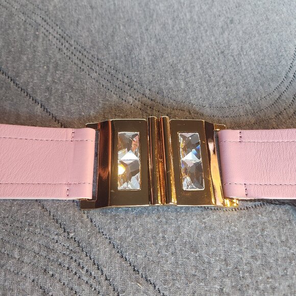 Blumarine Pink Leather Belt with Gold Logo Buckle Blumarine - Embellished denim belt Blumarine main image 4